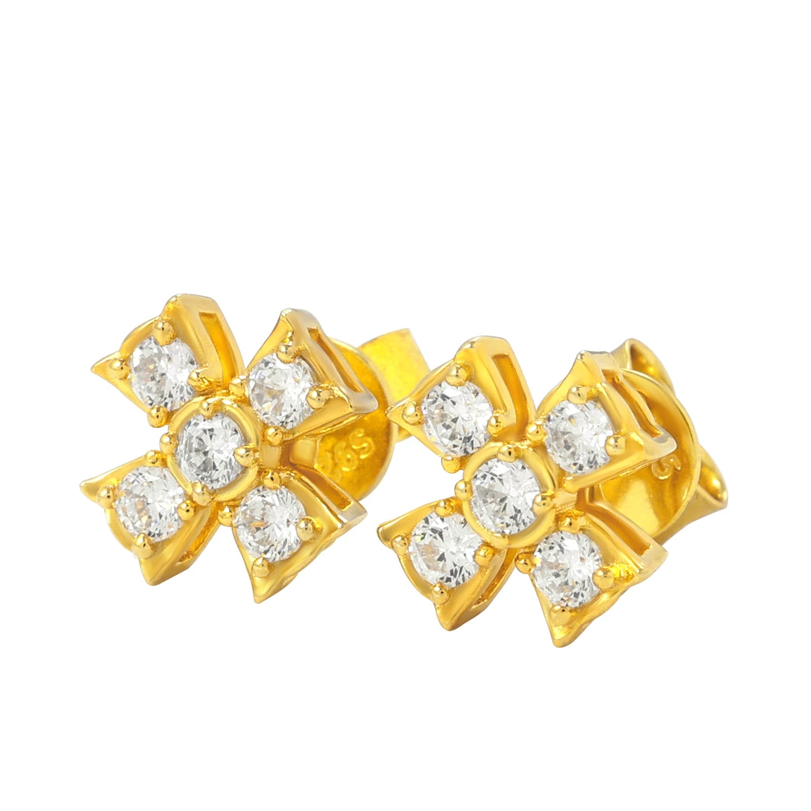 Luxury Design Iced Out 925 Sterling Silver Jewelry Fine Vvs D Moissanite Hip Hop Cross Stud Earrings for Man Woman