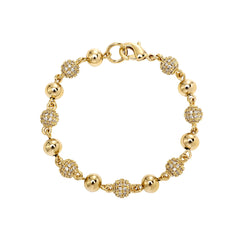 Ice Stone 6mm 8mm Punk Style Ball Bracelet