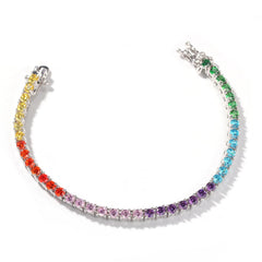 Ice Stone 4mm Rainbow Tennis Chain Bracelet