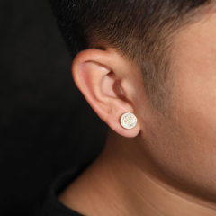 Ice Stone VVS Moissanite Circle Cross Stud Earrings