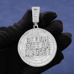 Ice Stone Custom Iced Out Baguette Billion Round Charm Pendant