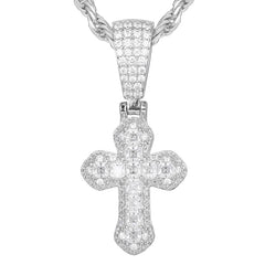 Iced Out Moissanite Hip Hop Cross Pendant for Necklace 925 Sterling Silver Fashion Jewelry Cross Necklace