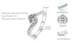 Ice Stone Luxury Moissanite Ring for Women