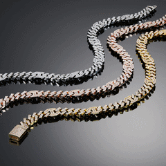 Ice Stone 15mm Rose Gold Cuban Necklace