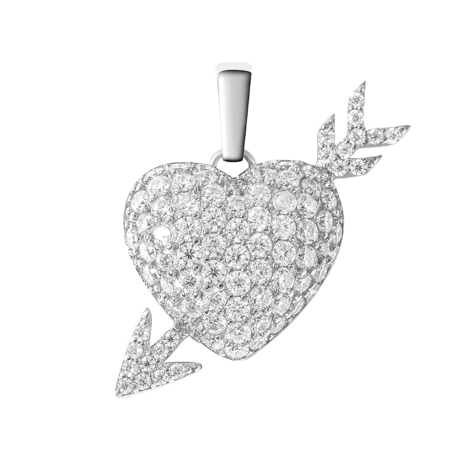 Pass Diamond Tester Moissanite 925 Sterling Silver Heart Pendant Iced Out Moissanite Pendant  Silver Necklace  Women Jewelry