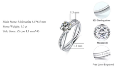 Ice Stone VVS Moissanite Bridal Engagement Wedding Ring