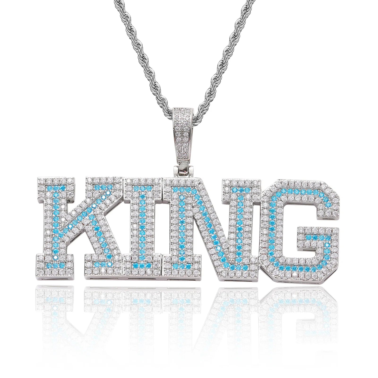 Hip Hop Iced Out Custom Handmade Letters Pendant Popular Colorful Cubic Zircon Necklace Pendants For Men Women