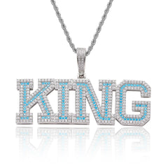 Hip Hop Iced Out Custom Handmade Letters Pendant Popular Colorful Cubic Zircon Necklace Pendants For Men Women