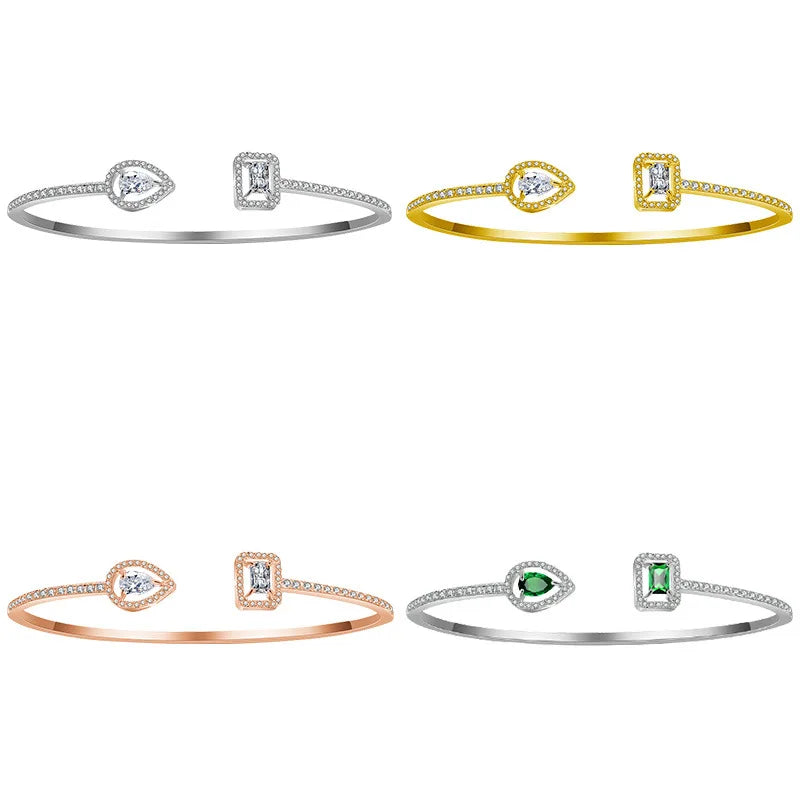 Ice Stone 2mm Multicolor CZ Waterdrop Iced Bracelet