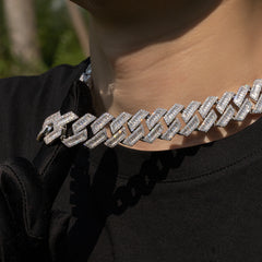 Ice Stone 18mm Iced Diamond Cuban Necklace