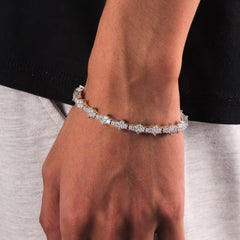 Ice Stone Iced Out VVS D Moissanite Honeycomb Necklace and Bracelet Set