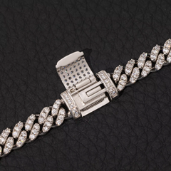 Ice Stone 6mm VVS Moissanite Cuban Chain Silver Men
