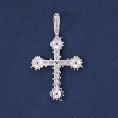 Ice Stone VVS Moissanite Christian Cross Pendant Silver