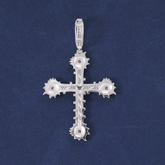 Ice Stone Christian Thorns Cross Moissanite Necklace