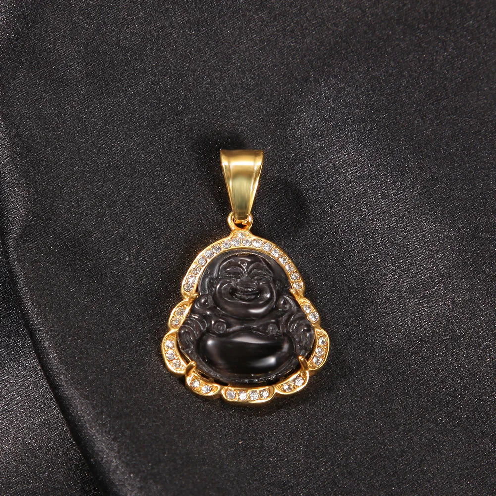 Ice Stone Colorful Jade Buddha Pendant Hip Hop