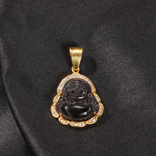 Ice Stone Colorful Jade Buddha Pendant Hip Hop