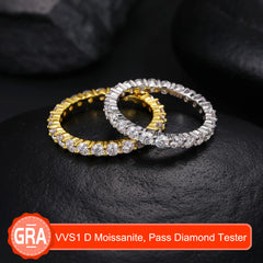 Ice Stone 3mm Moissanite Iced Out Gold Ring