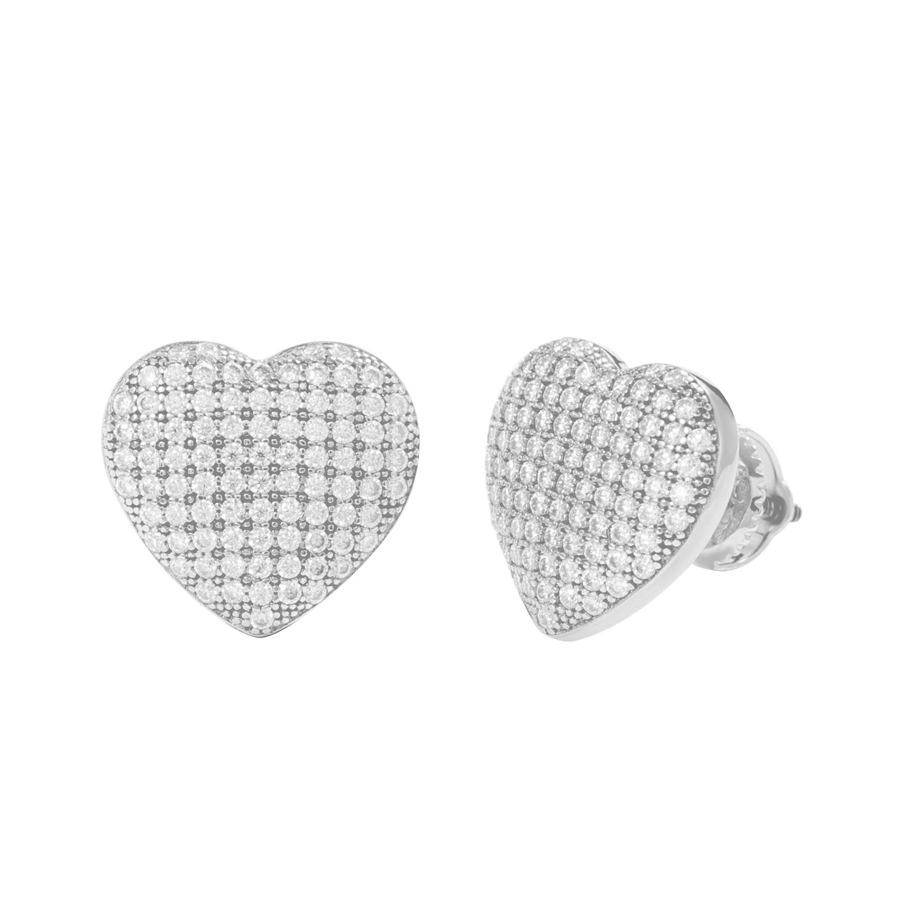 Pass Diamond Tester Iced Out Men and Women Trendy Heart Stud Earrings Fashion 925 Sterling Silver Moissanite Diamond Jewelry