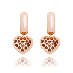 Ice Stone Korean New Fashion Heart Mini Hoop Full Diamond Earrings