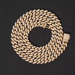 Ice Stone 8mm VVS Moissanite Cuban Chain Necklace