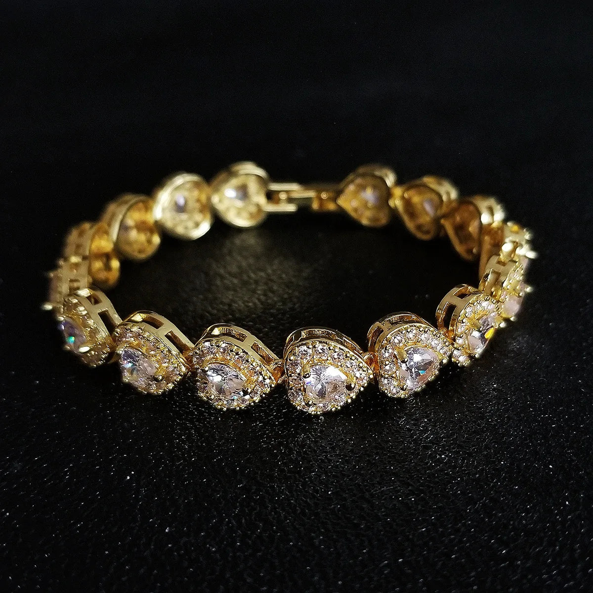 Ice Stone Heart Diamond Multicolor Tennis Bracelet