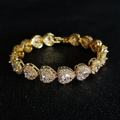 Ice Stone Heart Diamond Multicolor Tennis Bracelet