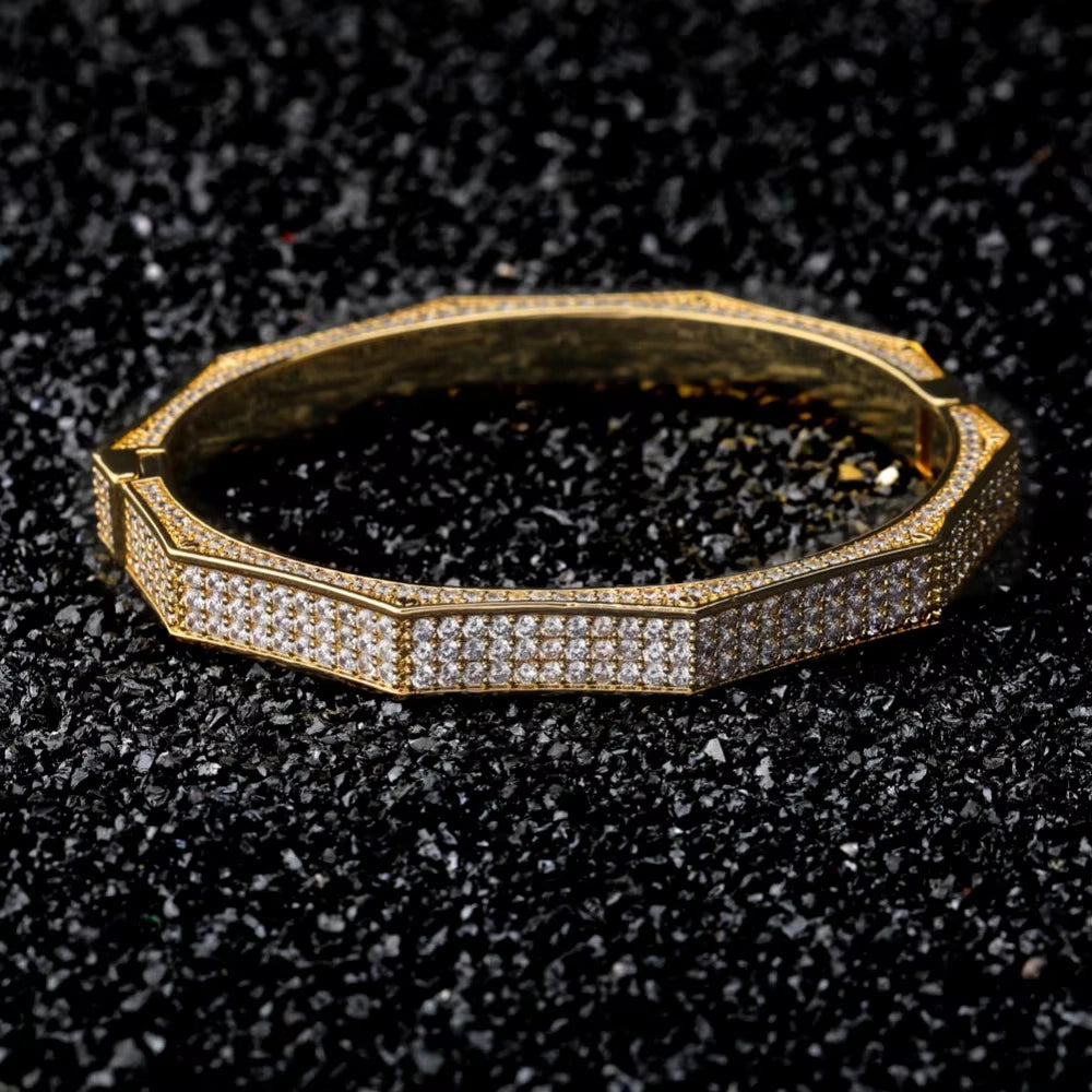 Ice Stone Hip Hop Full Diamond Iced Out Sterling Silver Bracelet