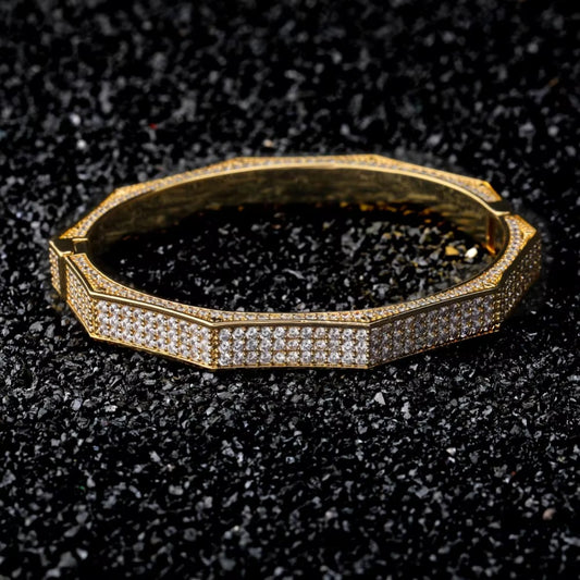 Ice Stone Hip Hop Full Diamond Iced Out Sterling Silver Bracelet