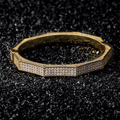 Ice Stone Hip Hop Full Diamond Iced Out Sterling Silver Bracelet