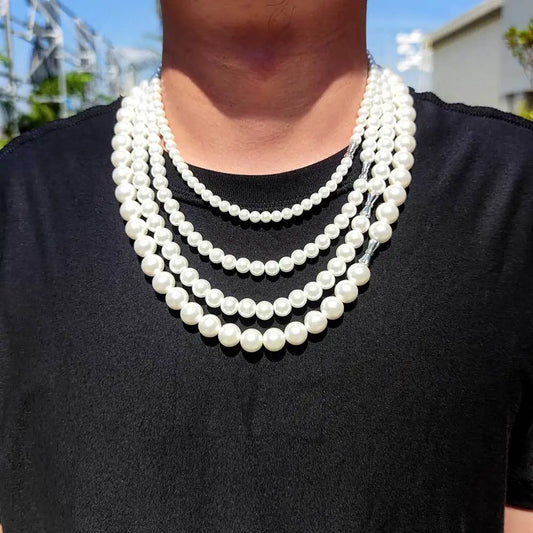 Ice Stone Hot Sale High Quality 6-10mm White Pearl Choker Necklace
