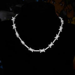 Hip Hop Luxury Copper Plating 14k Gold Barbed Wire Necklace Jewelry Women