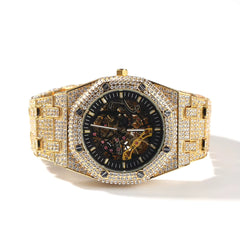 Ice Stone Mechanical Fashion Diamond Bling Silver Gold Watch