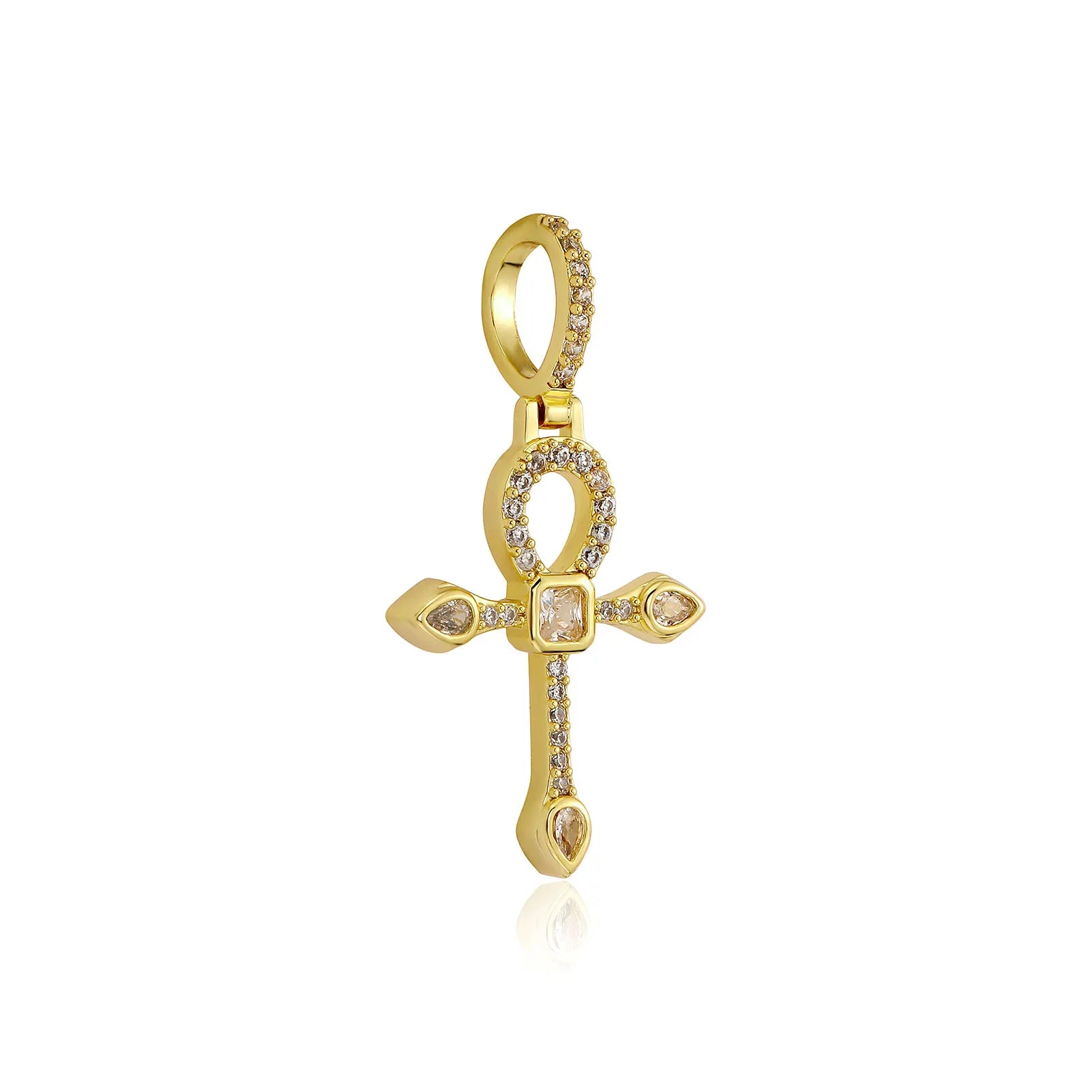 Fine Cross Pave Diamond Pendant Sparkling 5A CZ Cross Pendant Jewelry Hip Hop Cross Pendant Necklace For Women Men Unisex