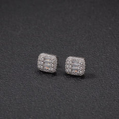 Ice Stone Fashion Hip Hop Iced Out Diamond CZ Stud Earrings