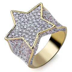 Women men wholesale hip pop vintage Pentagram Gold Rings Five Star Pentacle Fashion Casual Personalized Dainty Luxury Ring