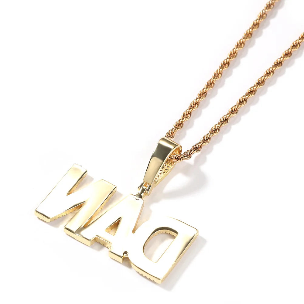 Custom Jewelry 3 Layer Name Pendant Necklaces Iced Out Custom Capital Letter Pendant Personalized Necklaces