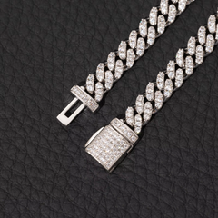 Ice Stone 6mm VVS Moissanite Cuban Chain Silver Men