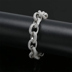 Hip Hop Bling Iced Out Miami Cuban Link Chain Full AAA Crystal Pave Men's Bracelet Gold Silver Color Bracelets for Men Jewelry