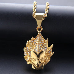 Dragon Ball Character Super Saiyan Pendant Necklace Iced Out Hip Hop/Punk Charm Chains For Men Gifts Punk DJ Jewelry