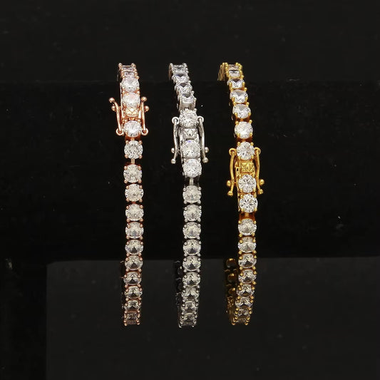 Ice Stone 3mm Silver Clear Crystal CZ Bridal Tennis Bracelet