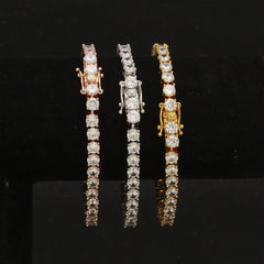 Ice Stone 3mm Silver Clear Crystal CZ Bridal Tennis Bracelet