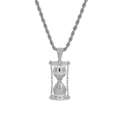 2019 new hip hop pendant Fashion Hourglass Pendant Necklace 2 Colors Advanced superior AAA+ Zircon Iced Out Mens Necklace Street