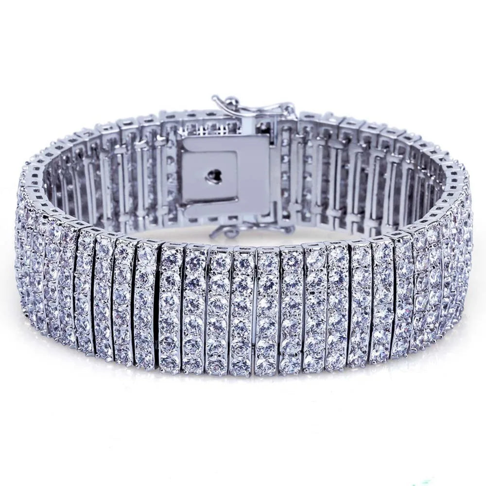 Ice Stone 6 Row Punk Bracelet Women