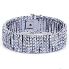 Ice Stone 6 Row Punk Bracelet Women