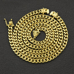 316l Stainless Steel Gold/Silver Color 8mm/10mm Necklace Cuban Link Gold Chain Hip Hop Chain Necklace Bracelet Set