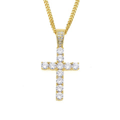 AAA Zircon Diamond Classic Jesus Cross ankh cross nail cross Pendant with hip hop iced out gold silver pendant necklace