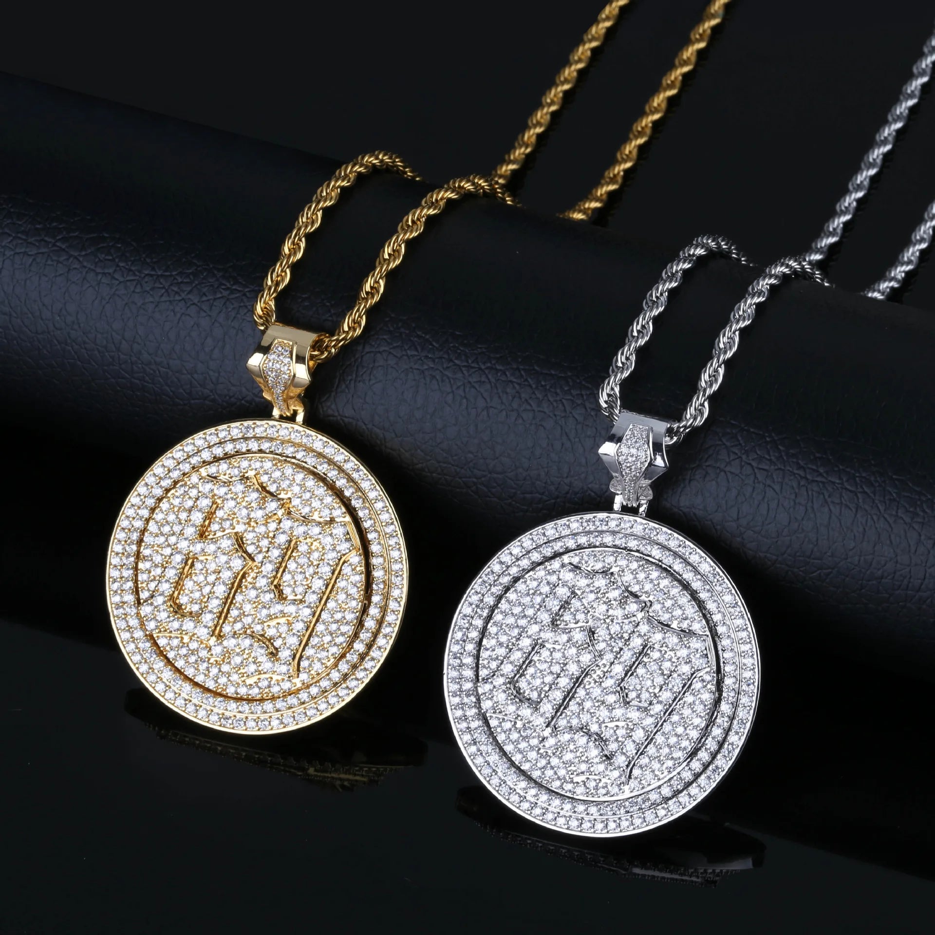 Rapper 6ix9ine Rotatable 69 Saw Letters Pendant Necklace Men Iced Out Cubic Zircon Chains Hip Hop Cz Pendant Necklace