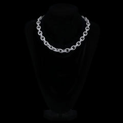 Factory Wholesale Full Zircon 18K Gold Platinum Plated 12mm 22inches Iced Out Linked Chain Oval Twisted Cuban Link Iced Out