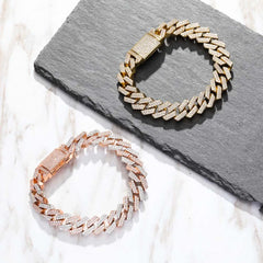 Fashion Iced Out Jewelry factory Brass Copper Custom Length Women Charm Bracelets three tones colorful women 18k gold bracelet