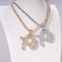 Ice Stone Hip Hop Rapper Bling XO Pendant 5A Zircon Necklace